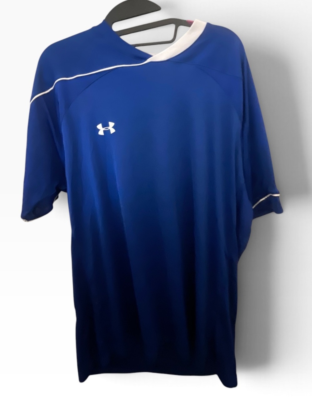 Under Armour Blue Short Sleeve Athletic Jersey with White Accents